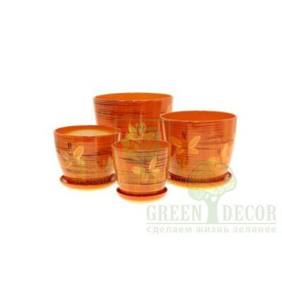 Керамічні вазони Горщик Premium Венус Метелик помаранчевий від Ekoceramika |Green Decor