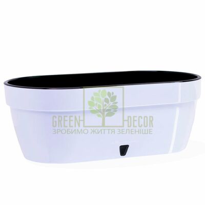 ASTI Вазон ASTI Window box 12 л белый-черный от Santino |Green Decor