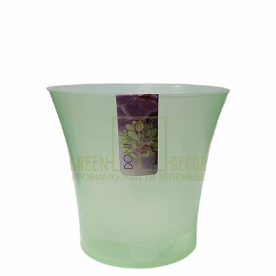 Donna Горшок для цветов Donna 1,2 л полупрозрачный-салатовый от ЗРостай |Green Decor