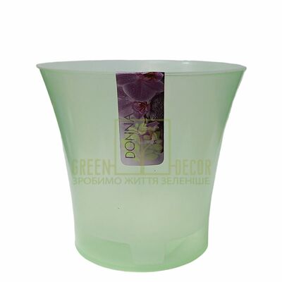 Donna Горшок для цветов Donna 1,8 л полупрозрачный-салатовый от ЗРостай |Green Decor
