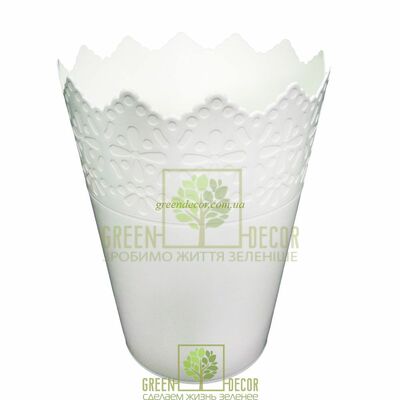 Ажурные Горшок для цветов КОРОНА-150 2 л белый от Україна |Green Decor