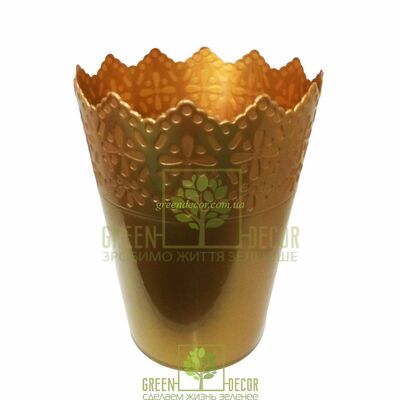 Ажурні Горщик для квітів КОРОНА-150 2 л золото від Україна |Green Decor