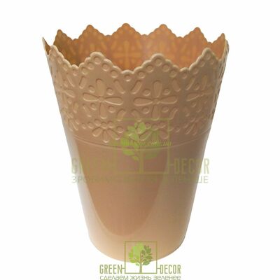 Ажурні Горщик для квітів КОРОНА-150 2 л капучіно від Україна |Green Decor