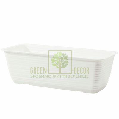 Балконники Горшок балконный Сахара-60 8,9 л белый с подставкой от Form-Plastic |Green Decor