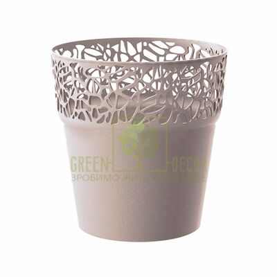 Ажурные Кашпо для цветов NATURO-14 1 л капучино от Prosperplast |Green Decor