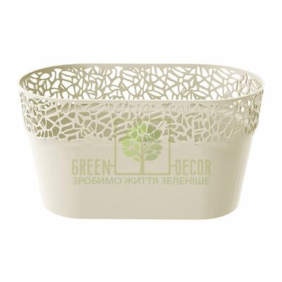 Ажурные Кашпо для цветов NATURO-ОВАЛ 2,4 л кремовый от Prosperplast |Green Decor