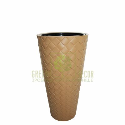 Маката 3D Горщик МАКАТА СЛІМ-30 латте від Form-Plastic |Green Decor