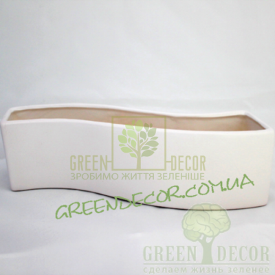 Керамічні вазони Горщик Хвиля білий глянець від Ekoceramika |Green Decor