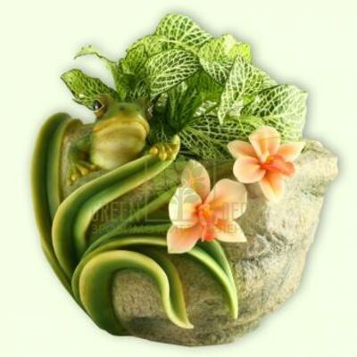 Кашпо декоративные Кашпо Лягушка с цветами от Україна |Green Decor