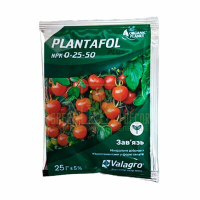 Сад-огород Плантафол, 25 г завязь NPK 0-25-50 от Valagro |Green Decor