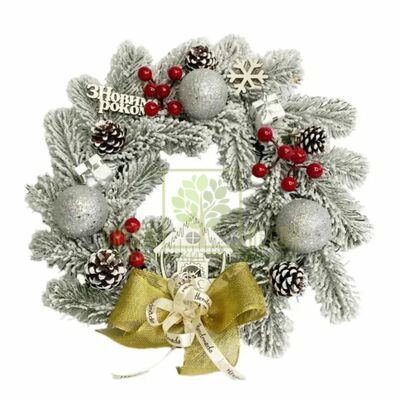 Новый Год и Рождество Венок новогодний заснеженный, 35 см от Китай |Green Decor